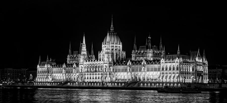 Hungarian Parliament BW Photograph by Heather Applegate