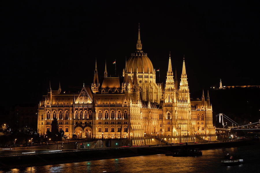 Hungarian Parliament in Budapest at Night Photograph by Artur Bogacki