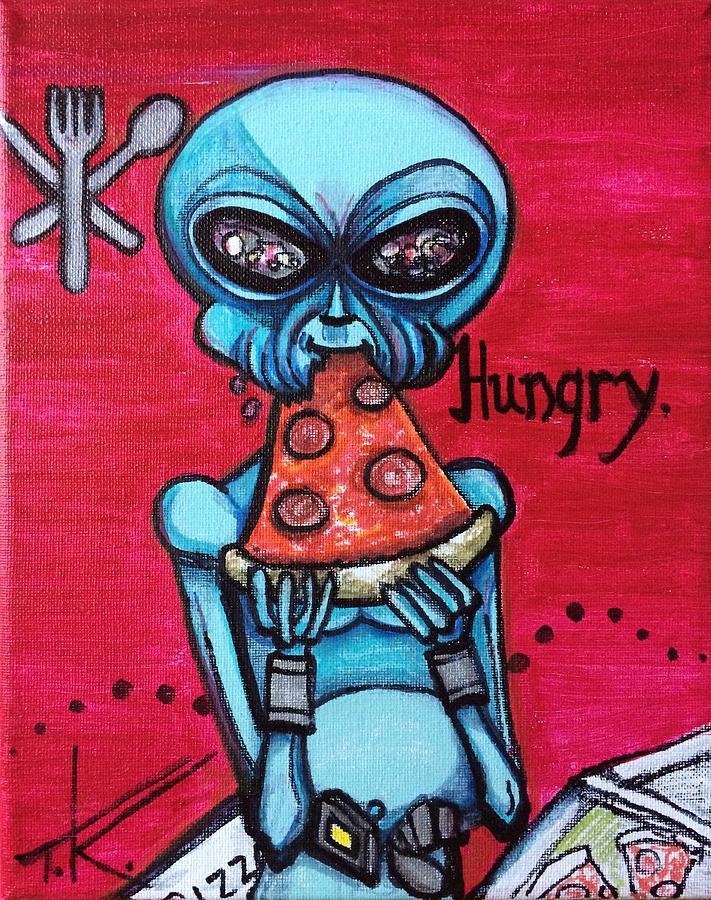 Hungry alien. Painting by Similar Alien