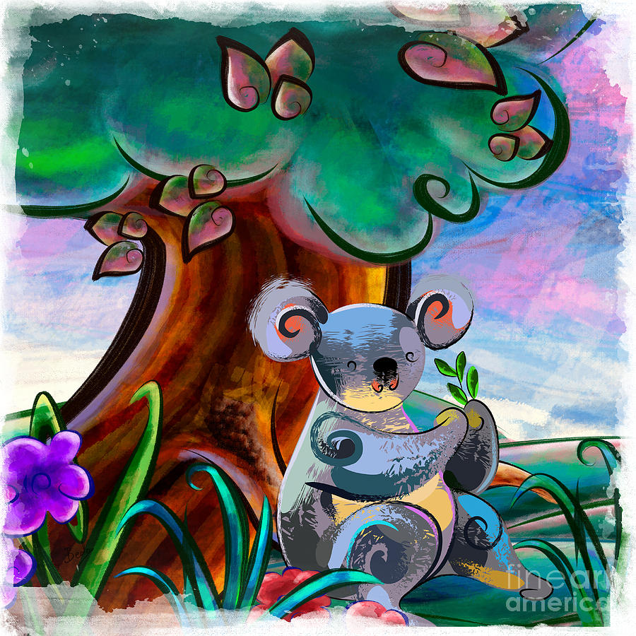 Wildlife Digital Art - Hungry Koala by Peter Awax
