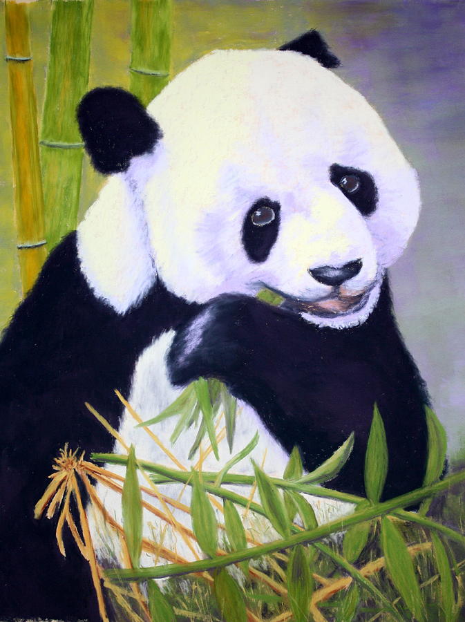 Hungry Panda Painting by Nancy Jolley