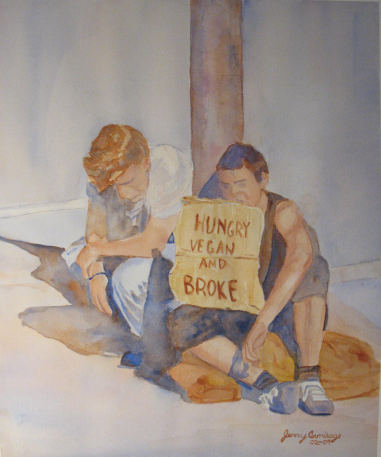 Sign Painting - Hungry Vegan and Broke by Jenny Armitage