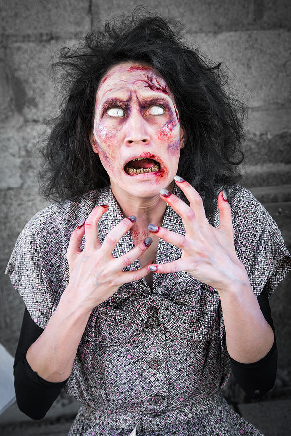 Hungry zombie woman Photograph by Matthias Hauser