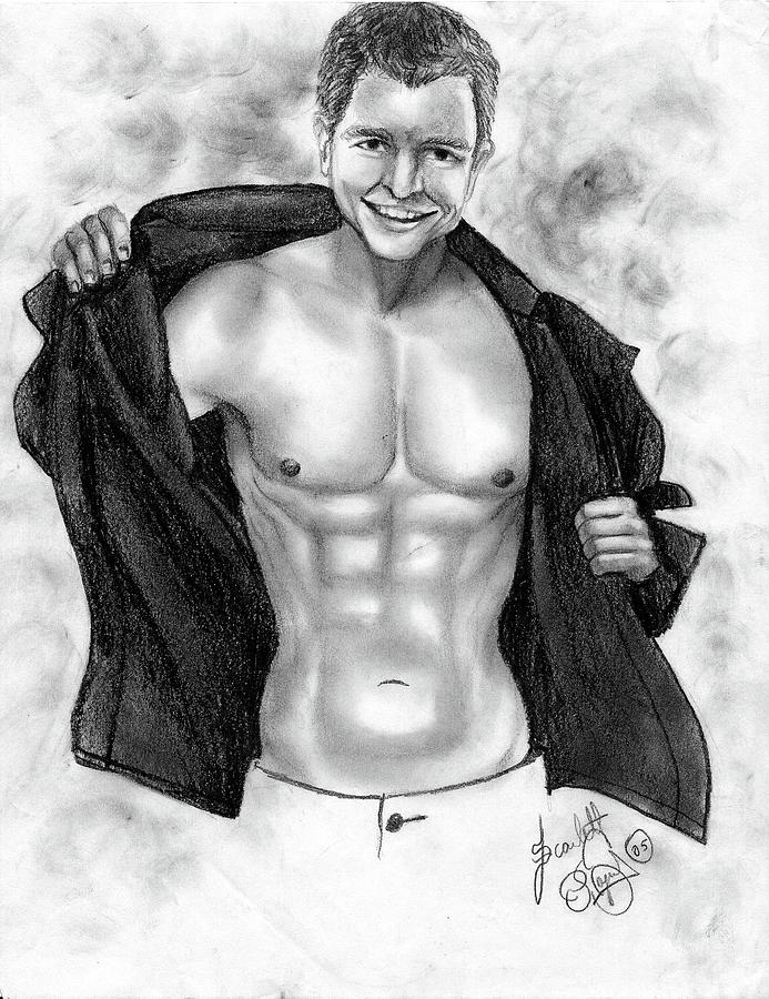 Hunk of Man Drawing by Scarlett Royale