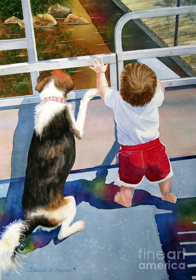 Hunter and Kenobi Painting by Deborah Ronglien