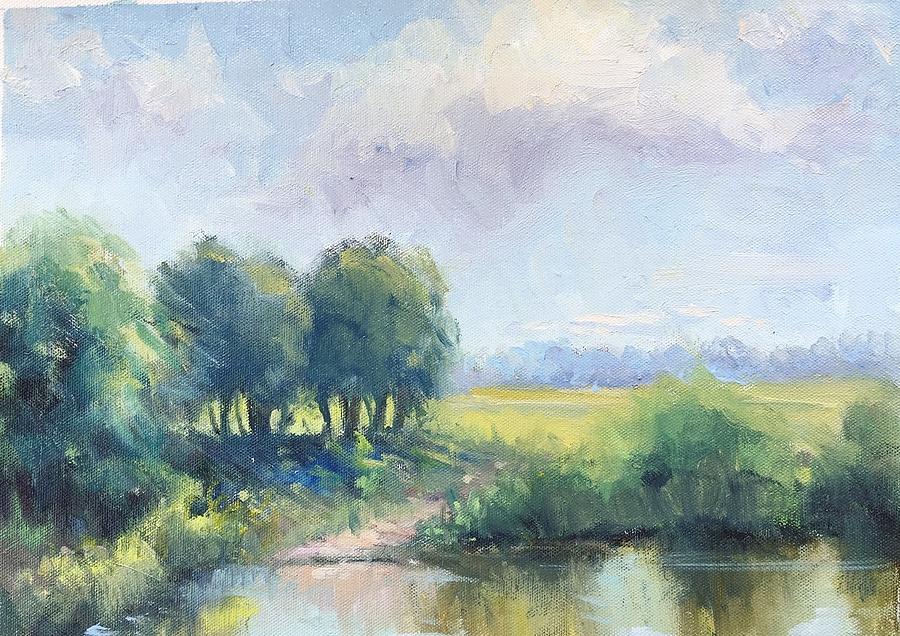 Hunter Farm Pond Painting By Connie Snipes - Fine Art America