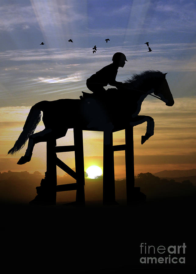 Hunter Jumper Eventing English Rider Silhouetted Horse Photograph by Stephanie Laird