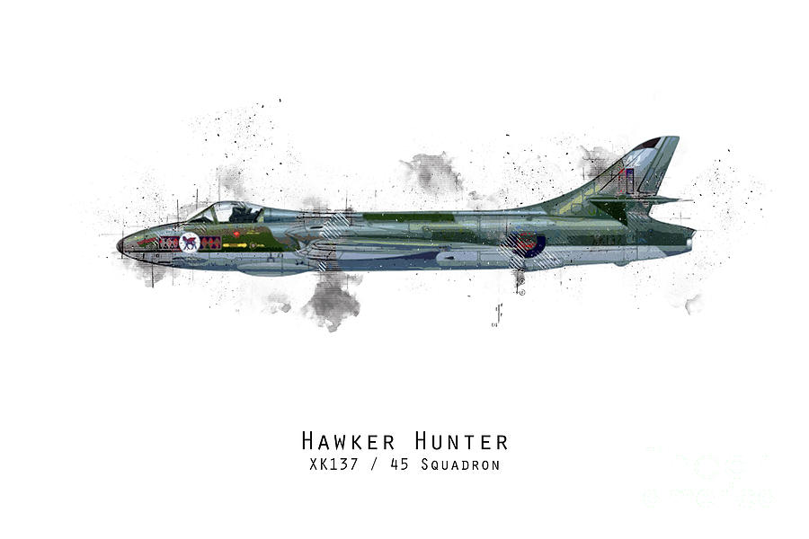 Hunter Sketch - XK137 Digital Art by Airpower Art