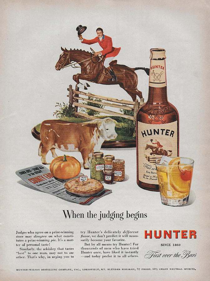 Hunter Whiskey Vintage ad 1949 Mixed Media by James Smullins