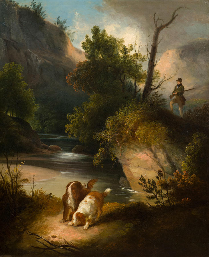 Hunter with Dogs Painting by Alvan Fisher