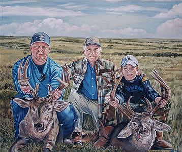 Portrait Painting - Hunters -  Three Generations by Diann Baggett