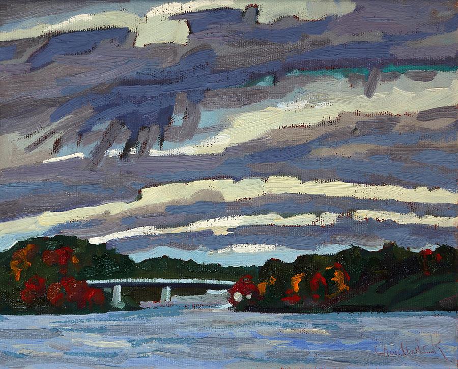 Hunters Bay Cloudset Painting by Phil Chadwick