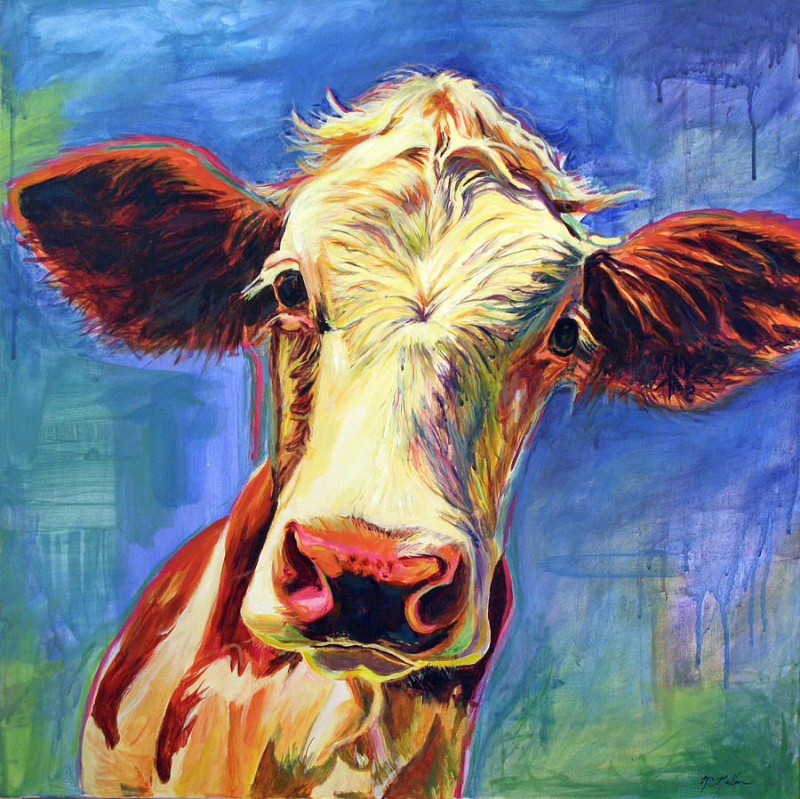 Farm Animals Painting - Hunters Cow by Christy Mullen