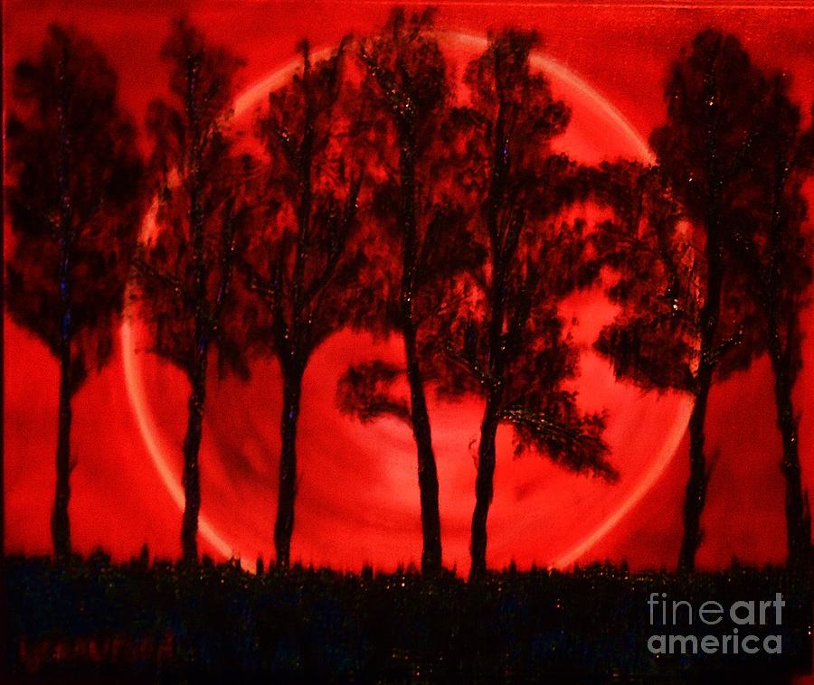 Hunters Moon Painting by Lori Jacobus-Crawford