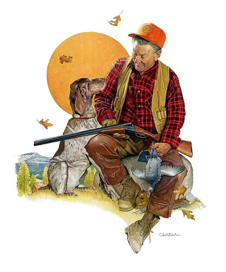 Hunting Buddies Painting By Joseph Csatari - Fine Art America