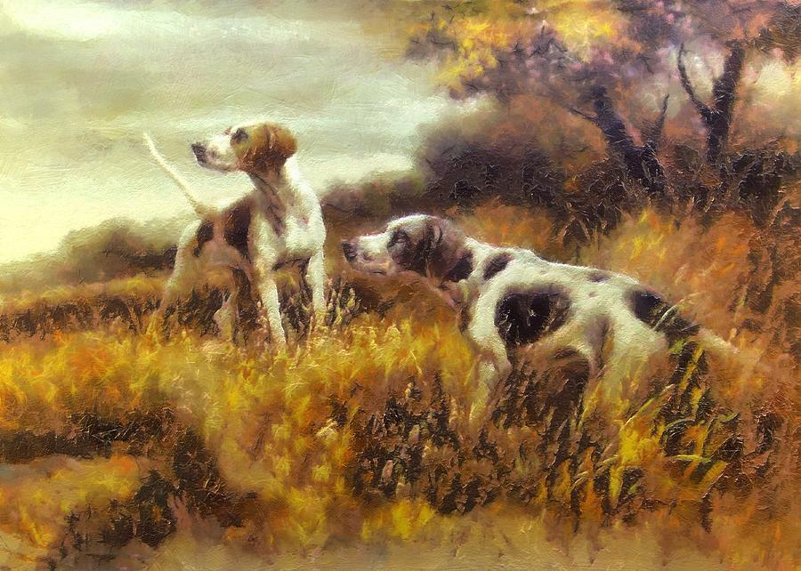 Hunting Dogs No1 Digital Art by Charmaine Zoe