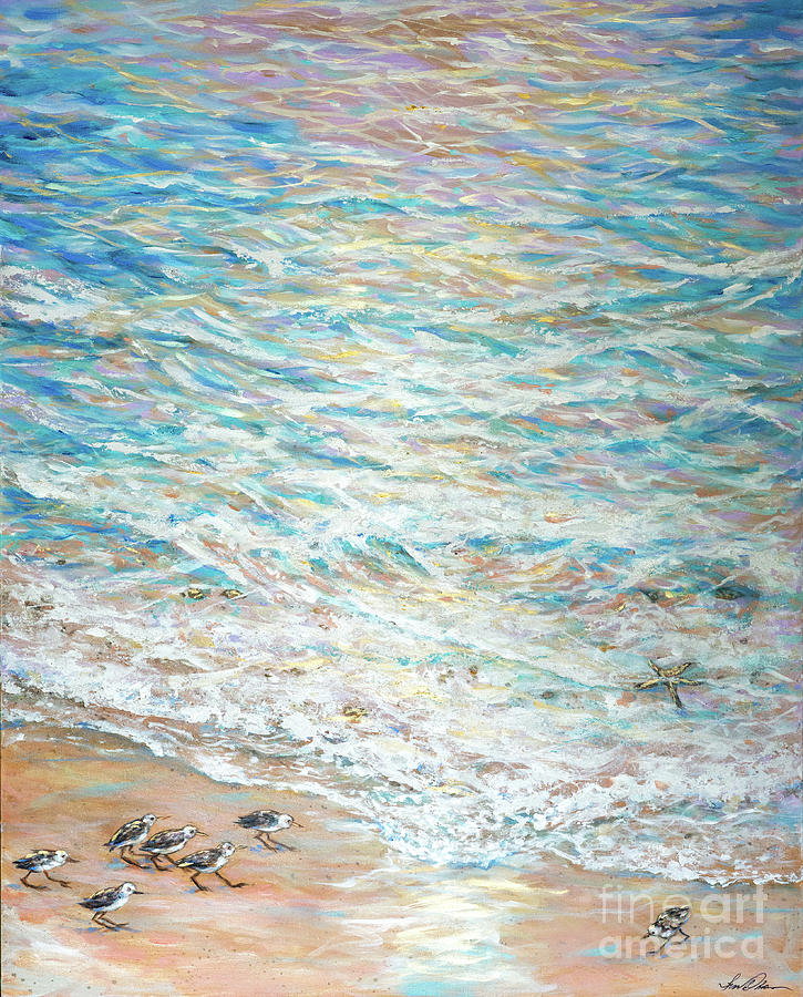 Hunting for Crabs Painting by Linda Olsen