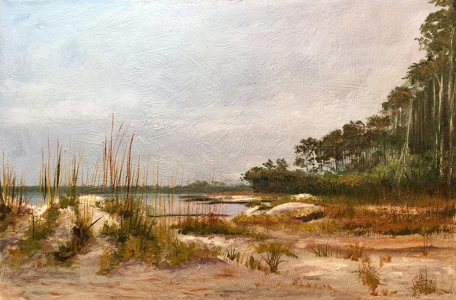 Hunting Island Beach Painting by Karen Langley