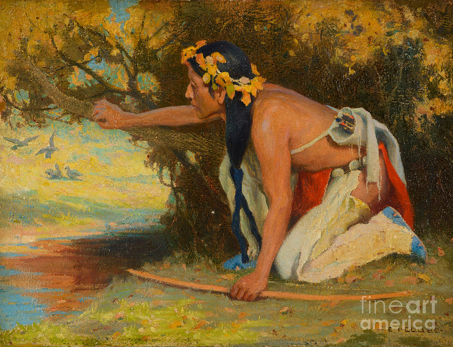 Eanger Irving Couse Painting - Hunting Son by Celestial Images