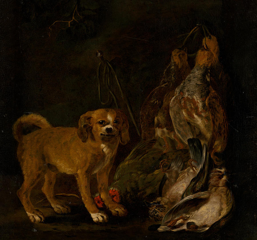 Hunting Still Life with Dog Painting by Jan Fyt