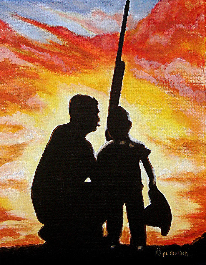 Hunting with my Dad Painting by Al  Molina