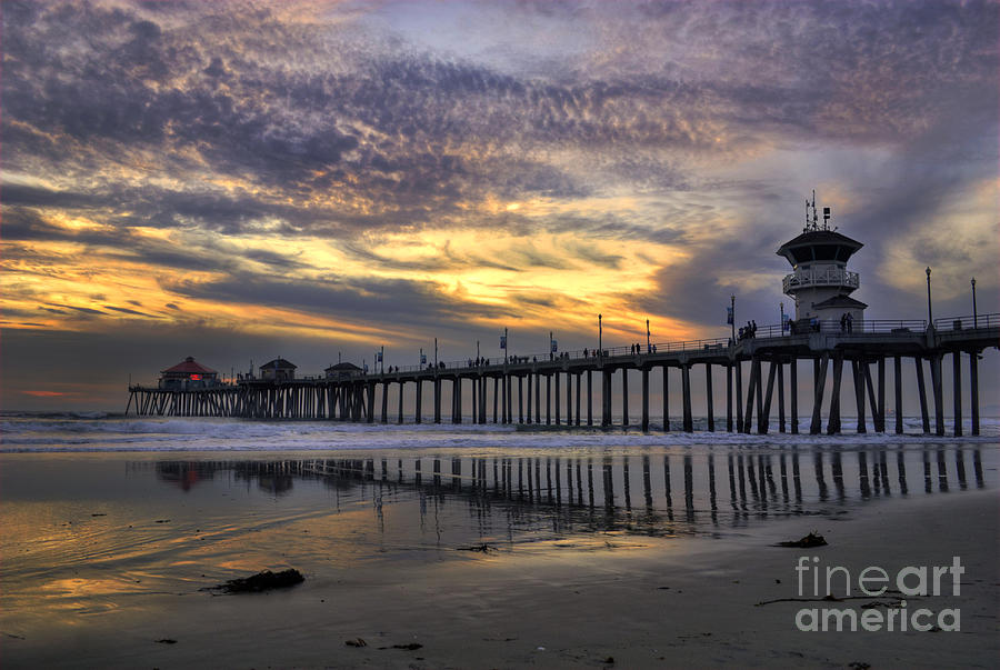 Huntington Beach Pier At Sunset Photograph by K D Graves | Fine Art America