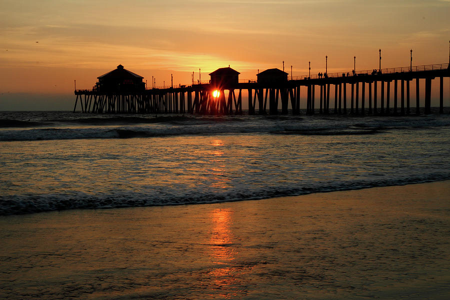 Huntington Beach pier at sunset Photograph by Pierre Leclerc Photography