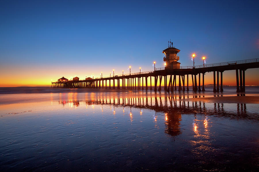 Huntington Beach Pier Reflection Photograph by Brian Knott Photography ...
