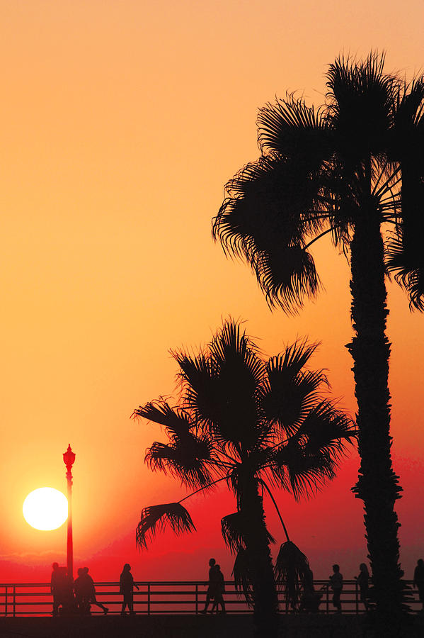 Huntington Beach Pier Sunset #1 Photograph by Carol Tsiatsios