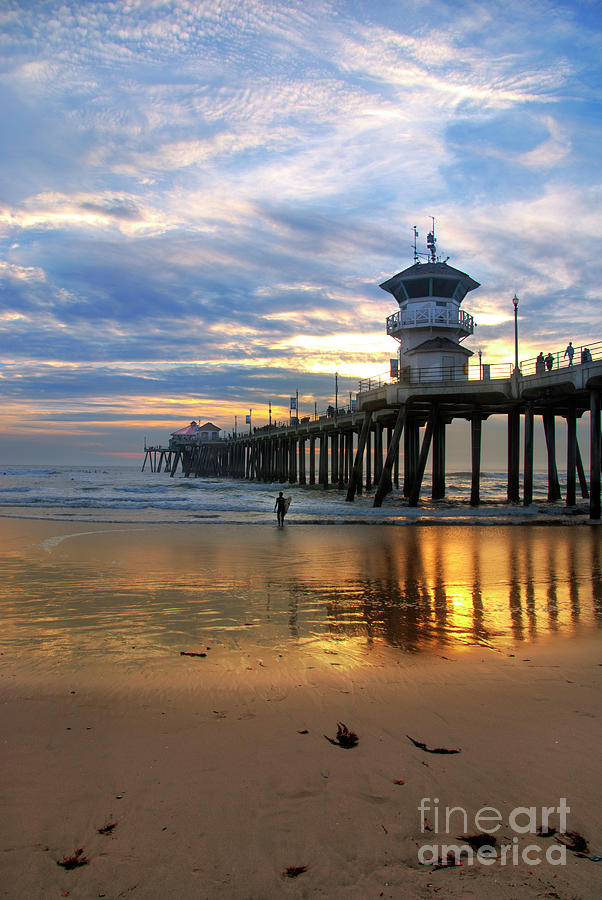 Huntington Beach Pier Sunset Photograph by K D Graves - Fine Art America