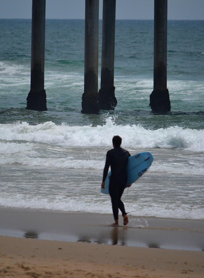 Beach Photograph - Huntington Beach Pier Surfer by Lori Seaman