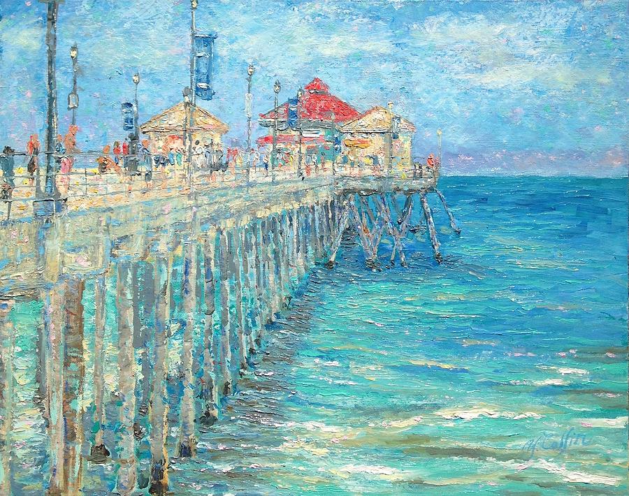 Huntington Beach Painting - Huntington Beach Pier by Yoko Collin