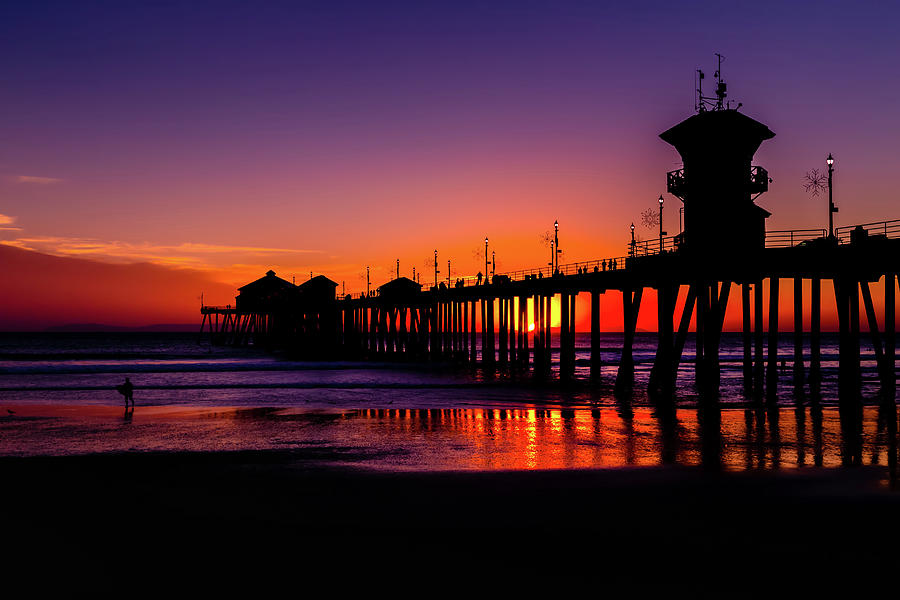 Huntington Beach Sunset  Photograph by Bryan Moore