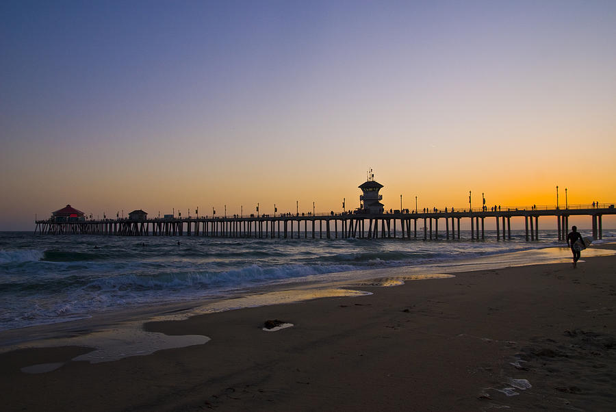 Sunset Photograph - Huntington Beach Sunset by Steven Crown