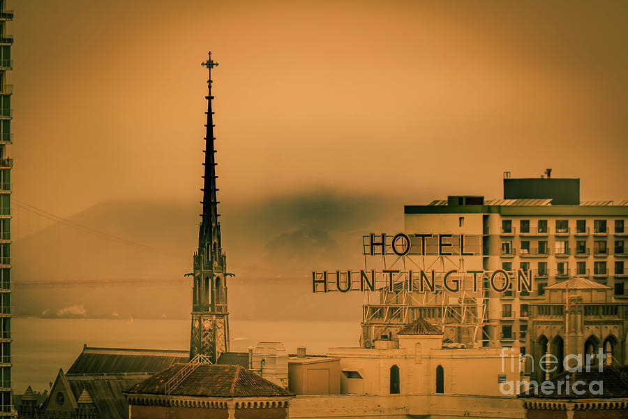 Huntington Hotel and Grace Cathedral steeple Photograph by Claudia M Photography