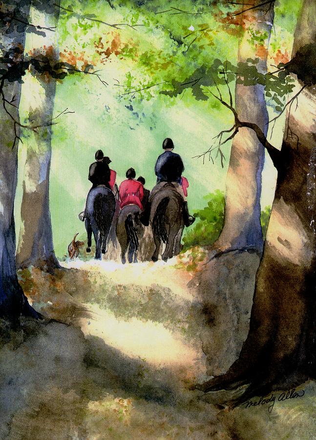 Horse Painting - Hunts End by Melody Allen