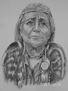 Hupa Woman Drawing by Wanda Edwards - Fine Art America