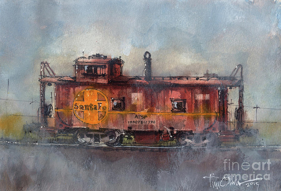 Hurlwood Caboose Painting by Tim Oliver