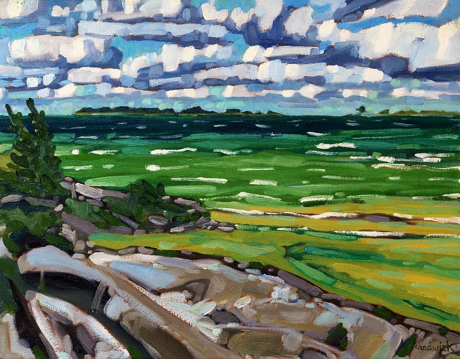 Huron Cumulus Streets Painting by Phil Chadwick