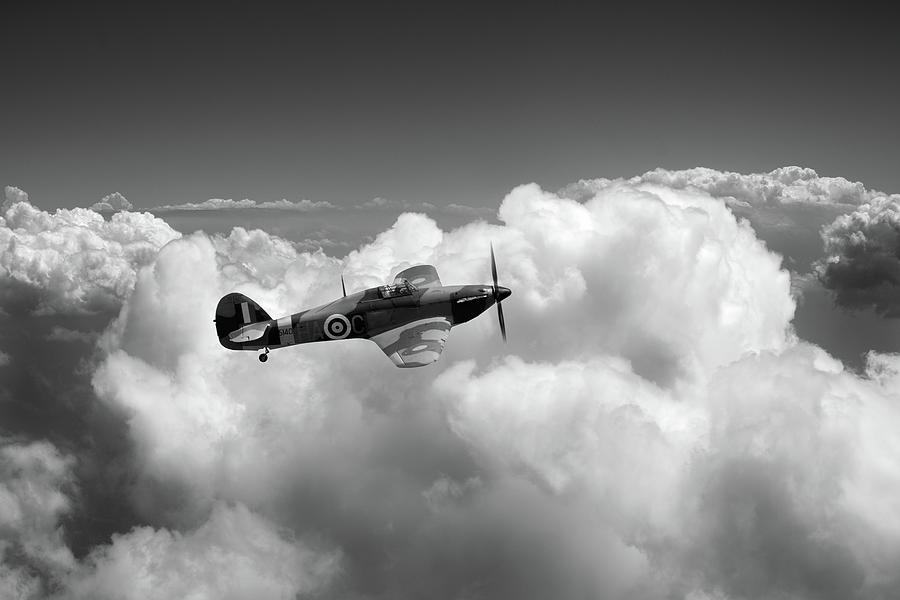 Hurricane above clouds BW version Photograph by Gary Eason