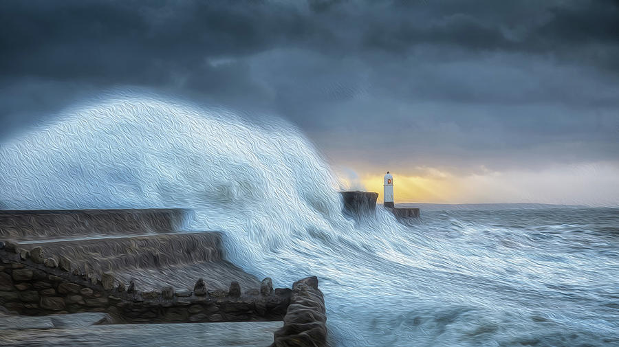 Hurricane Brian with oil painting effect Photograph by Leighton Collins ...