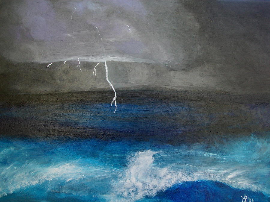Hurricane Darlene commission Painting by Laurette Escobar