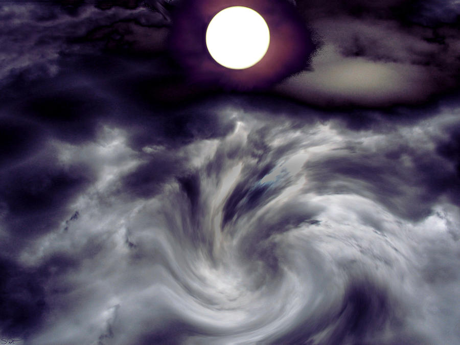 Moon Digital Art - Hurricane Moon by Abstract Angel Artist Stephen K