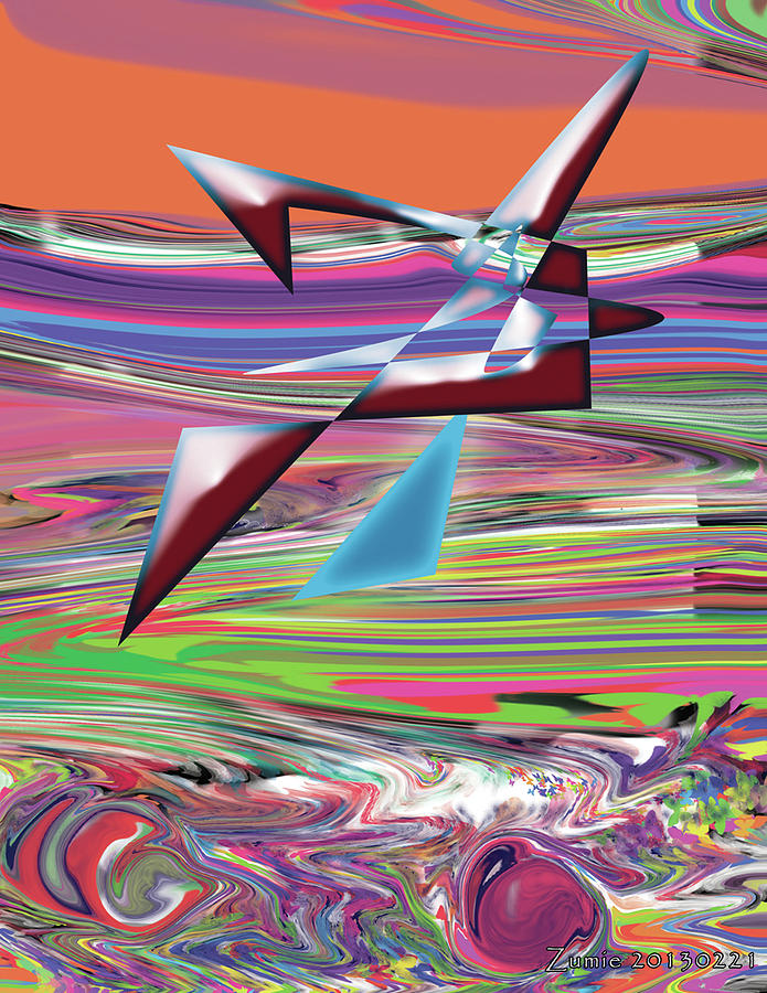 Abstract Digital Art - Hurricane Race by Zumie