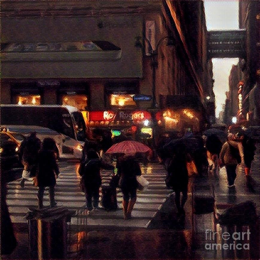 Hurrying Home - New York in the Rain Photograph by Miriam Danar