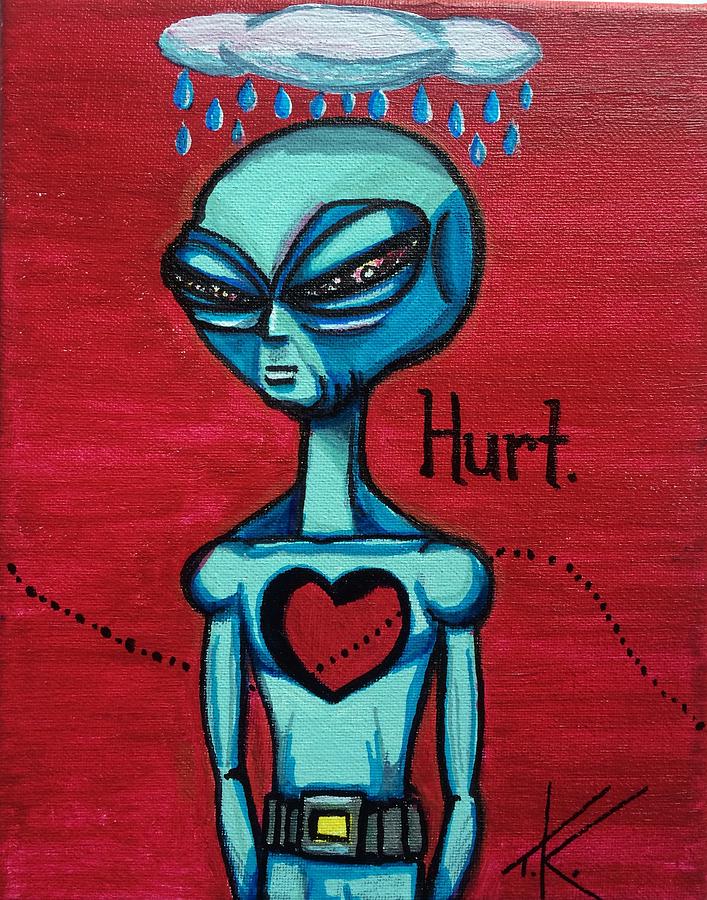 Hurt alien Painting by Similar Alien