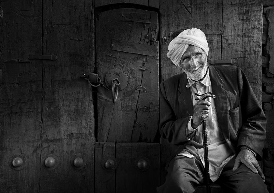 Black And White Photograph - Husain by Yousef Almasoud