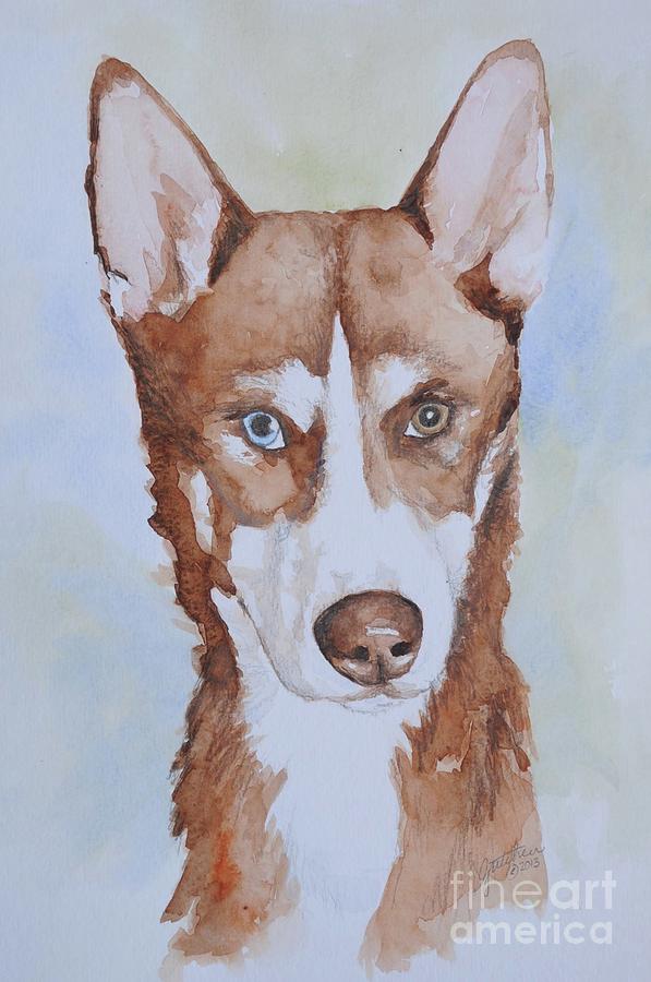 Dog Painting - Husky by Gretchen Bjornson