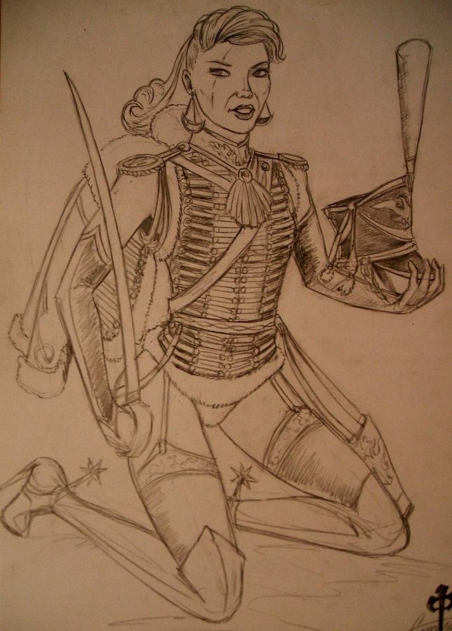 Hussar Drawing by Alan Lancaster