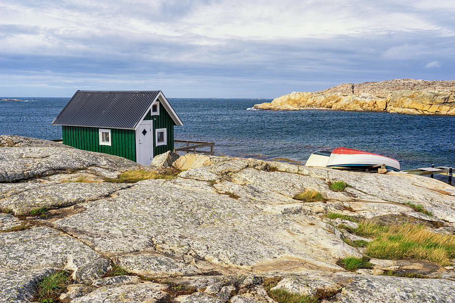 Boat Photograph - Hut on the rocks by James Billings